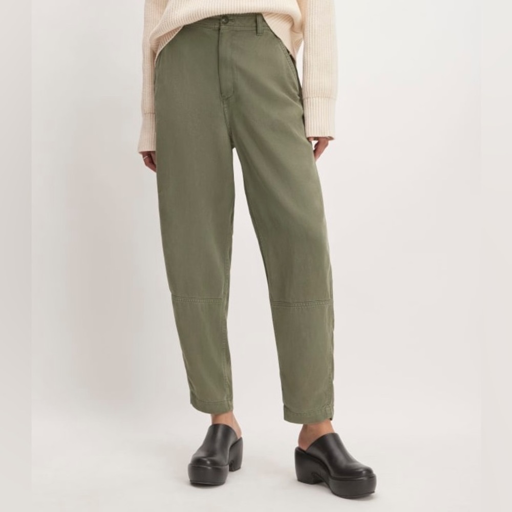 Everlane The Tencel Relaxed Chino Pant Olive Green NWT